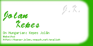 jolan kepes business card